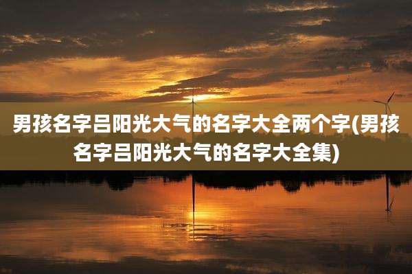 男孩名字吕阳光大气的名字大全两个字(男孩名字吕阳光大气的名字大全集)