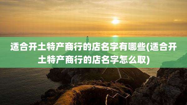 适合开土特产商行的店名字有哪些(适合开土特产商行的店名字怎么取)