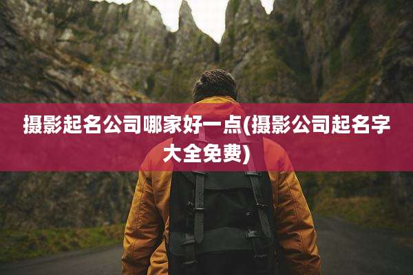 摄影起名公司哪家好一点(摄影公司起名字大全免费)