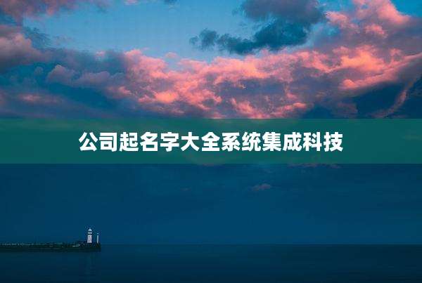 公司起名字大全系统集成科技
