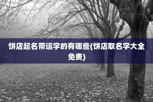 饼店起名带运字的有哪些(饼店取名字大全免费)