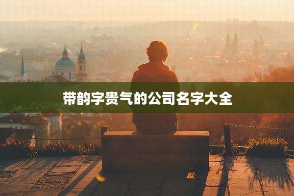带韵字贵气的公司名字大全