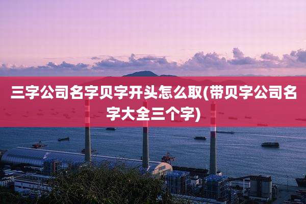 三字公司名字贝字开头怎么取(带贝字公司名字大全三个字)