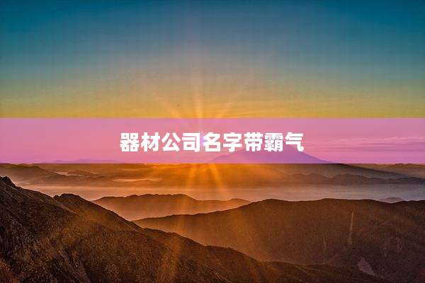 器材公司名字带霸气