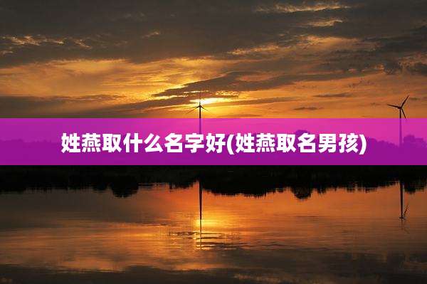 姓燕取什么名字好(姓燕取名男孩)