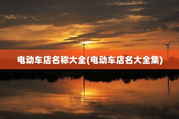 电动车店名称大全(电动车店名大全集)