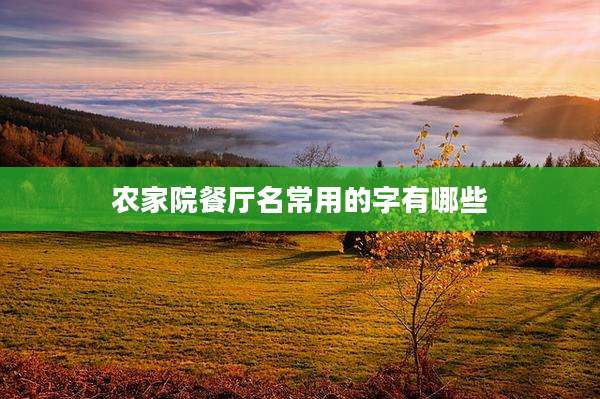 农家院餐厅名常用的字有哪些