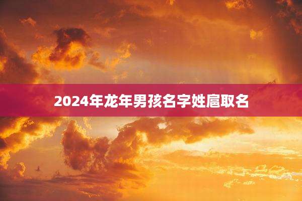 2024年龙年男孩名字姓扈取名