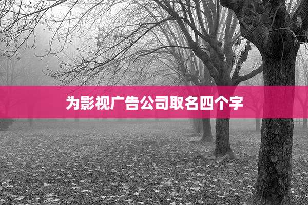 为影视广告公司取名四个字