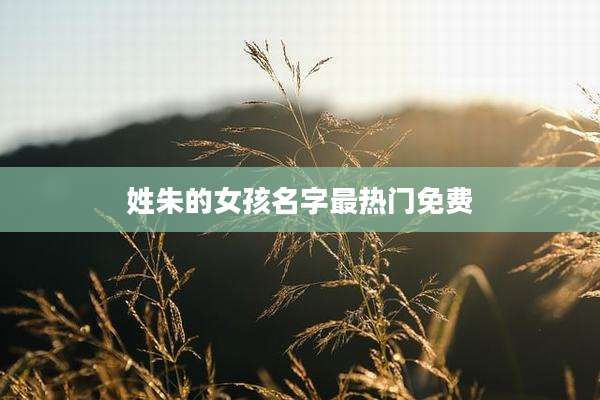 姓朱的女孩名字最热门免费