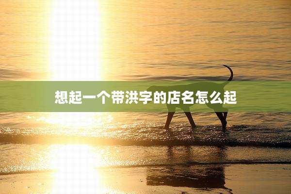 想起一个带洪字的店名怎么起