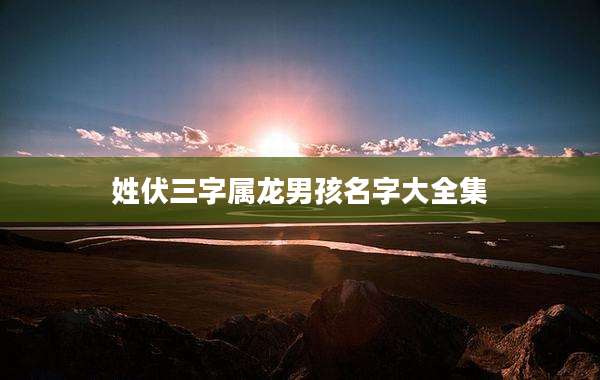姓伏三字属龙男孩名字大全集