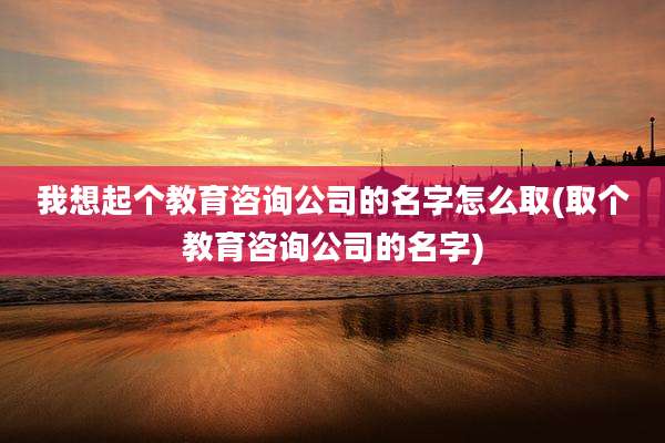 我想起个教育咨询公司的名字怎么取(取个教育咨询公司的名字)