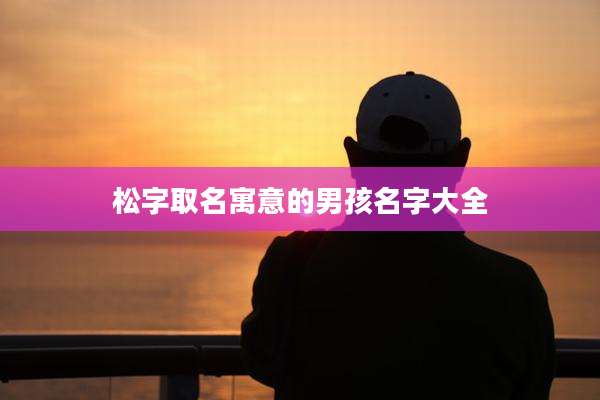 松字取名寓意的男孩名字大全