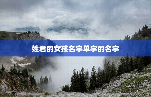 姓君的女孩名字单字的名字