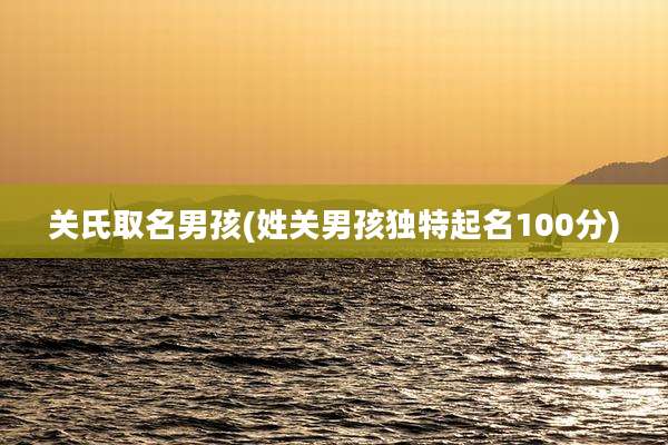 关氏取名男孩(姓关男孩独特起名100分)