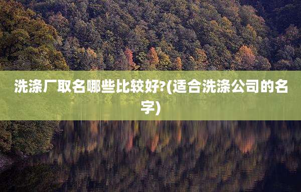 洗涤厂取名哪些比较好?(适合洗涤公司的名字)