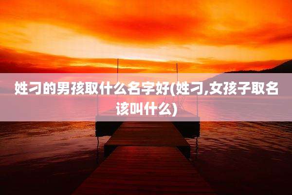 姓刁的男孩取什么名字好(姓刁,女孩子取名该叫什么)