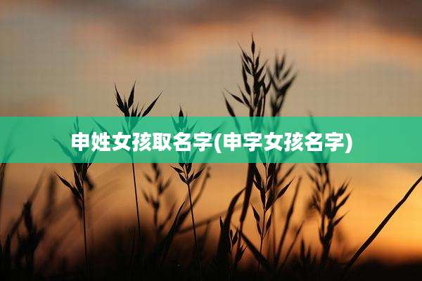 申姓女孩取名字(申字女孩名字)