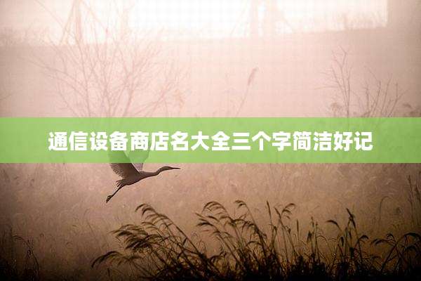 通信设备商店名大全三个字简洁好记