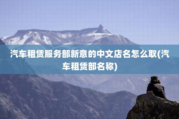 汽车租赁服务部新意的中文店名怎么取(汽车租赁部名称)