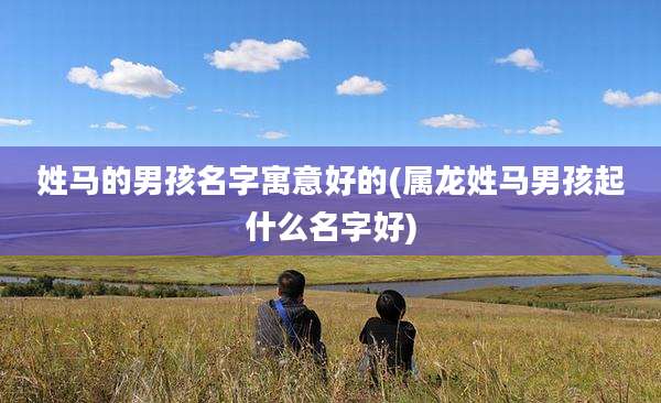 姓马的男孩名字寓意好的(属龙姓马男孩起什么名字好)