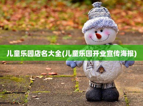 儿童乐园店名大全(儿童乐园开业宣传海报)