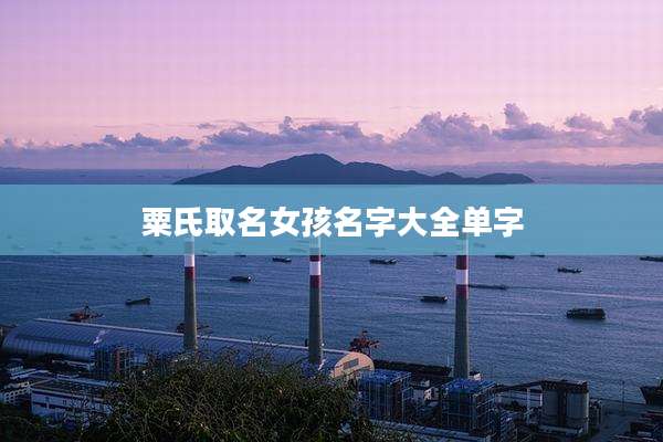 粟氏取名女孩名字大全单字