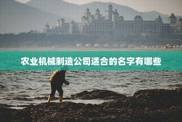 农业机械制造公司适合的名字有哪些