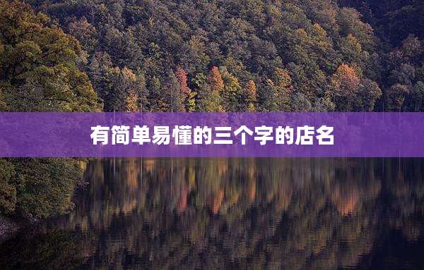 有简单易懂的三个字的店名