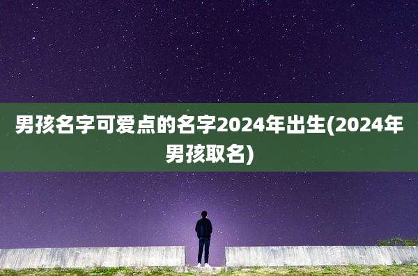 男孩名字可爱点的名字2024年出生(2024年男孩取名)