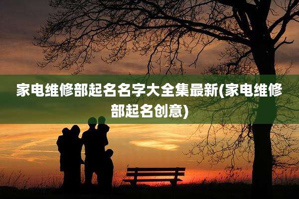 家电维修部起名名字大全集最新(家电维修部起名创意)
