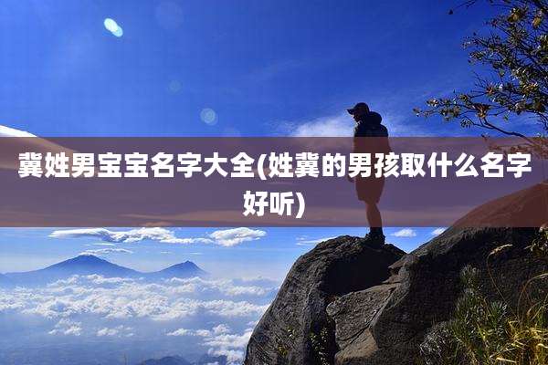 冀姓男宝宝名字大全(姓冀的男孩取什么名字好听)