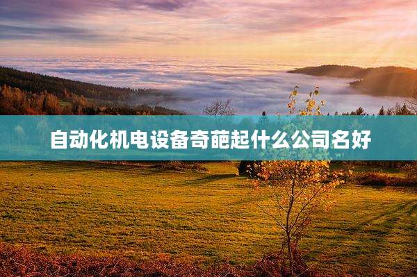 自动化机电设备奇葩起什么公司名好