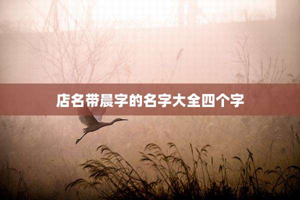 店名带晨字的名字大全四个字