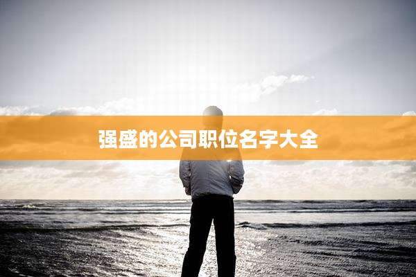 强盛的公司职位名字大全