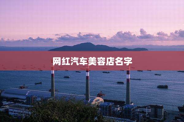 网红汽车美容店名字