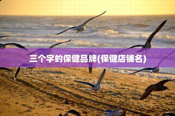 三个字的保健品牌(保健店铺名)