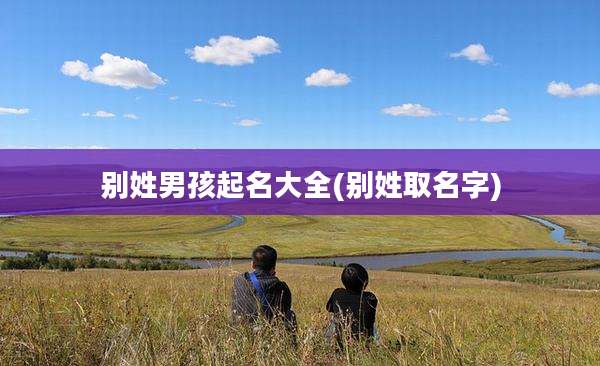 别姓男孩起名大全(别姓取名字)