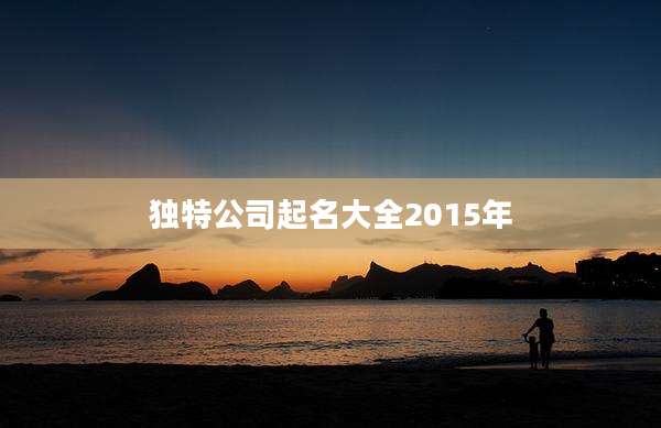 独特公司起名大全2015年