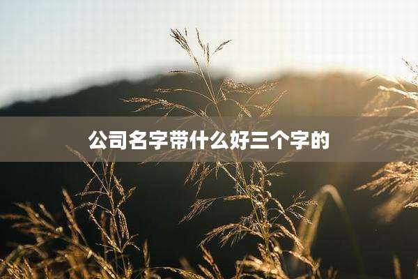 公司名字带什么好三个字的
