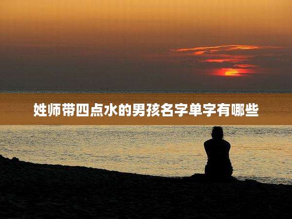 姓师带四点水的男孩名字单字有哪些