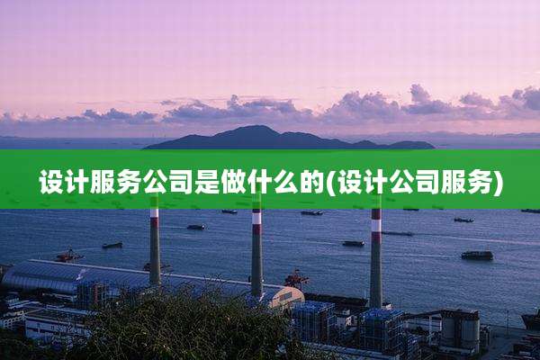 设计服务公司是做什么的(设计公司服务)
