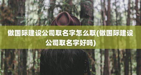 做国际建设公司取名字怎么取(做国际建设公司取名字好吗)