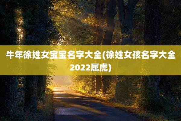 牛年徐姓女宝宝名字大全(徐姓女孩名字大全2022属虎)