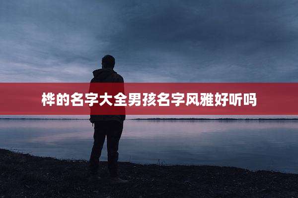 桦的名字大全男孩名字风雅好听吗