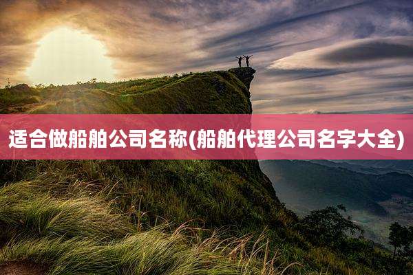 适合做船舶公司名称(船舶代理公司名字大全)