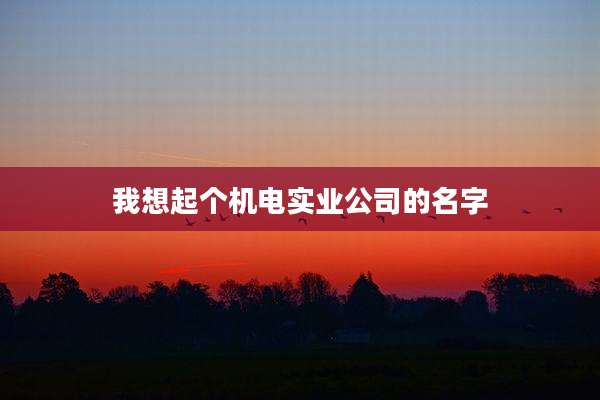 我想起个机电实业公司的名字