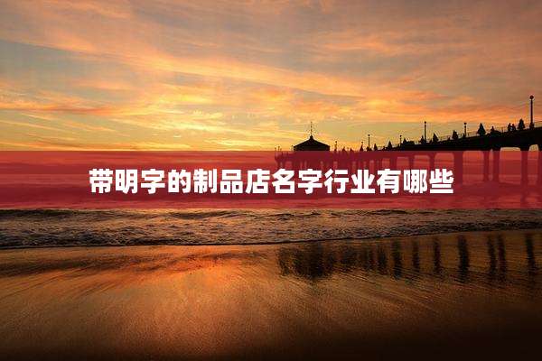 带明字的制品店名字行业有哪些