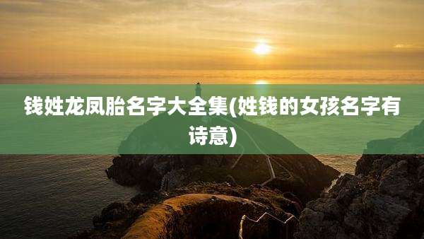 钱姓龙凤胎名字大全集(姓钱的女孩名字有诗意)